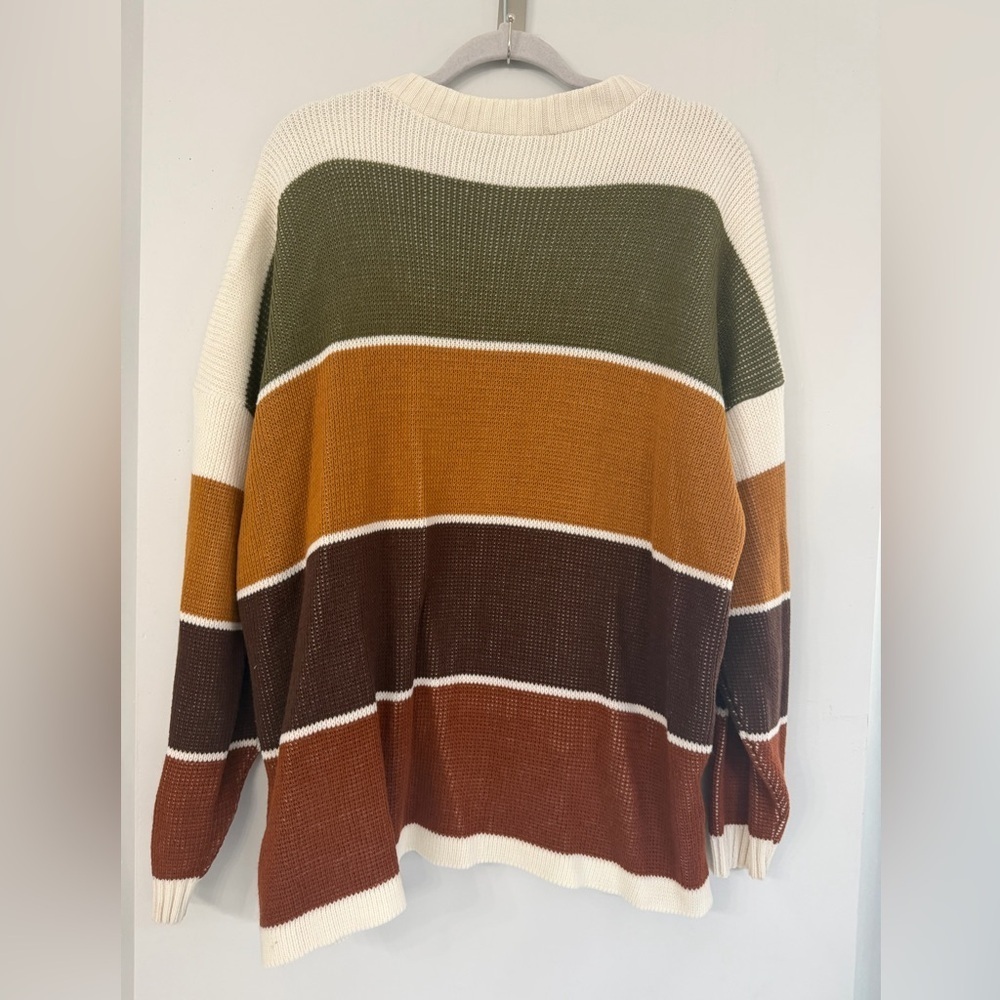Vintage Men’s Multicolor Crewneck Thick Knit Southwestern Aztec Vibe Sweater - Picture 2 of 5